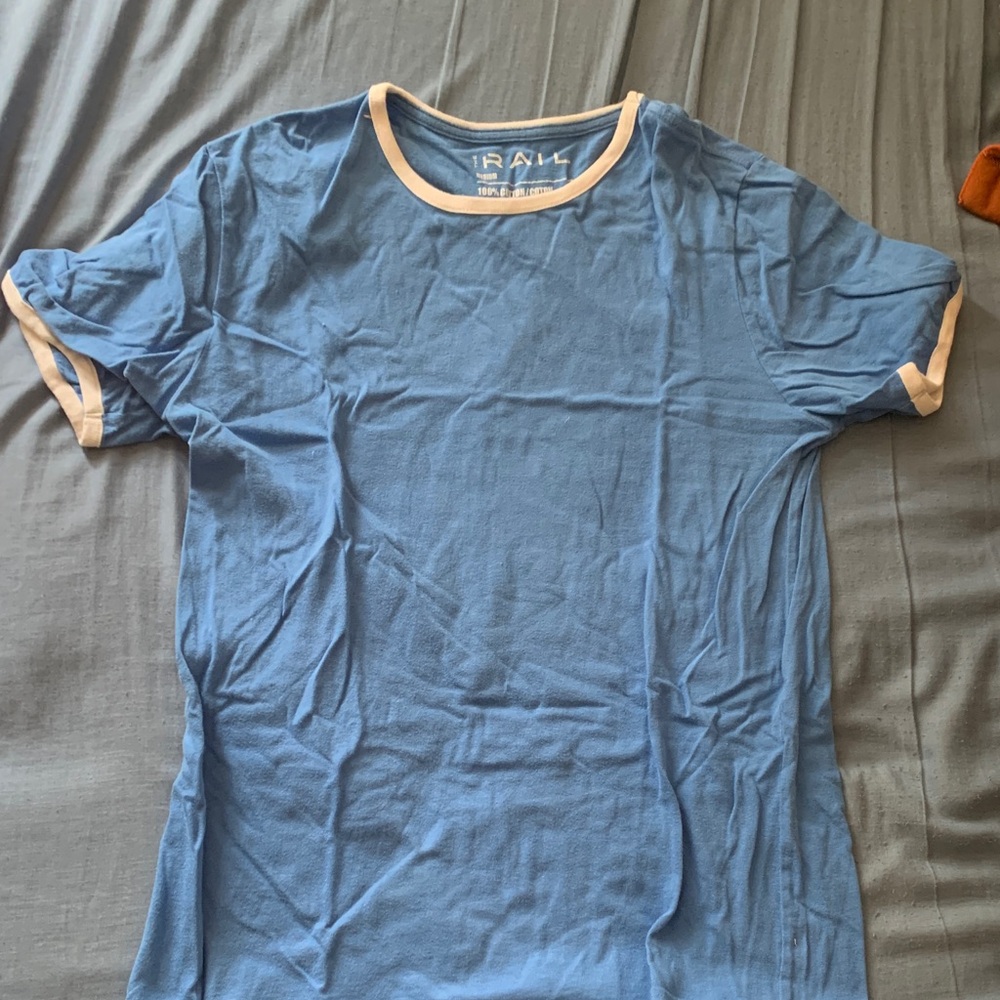 The Rail Sky Blue Tee with Tan Accents